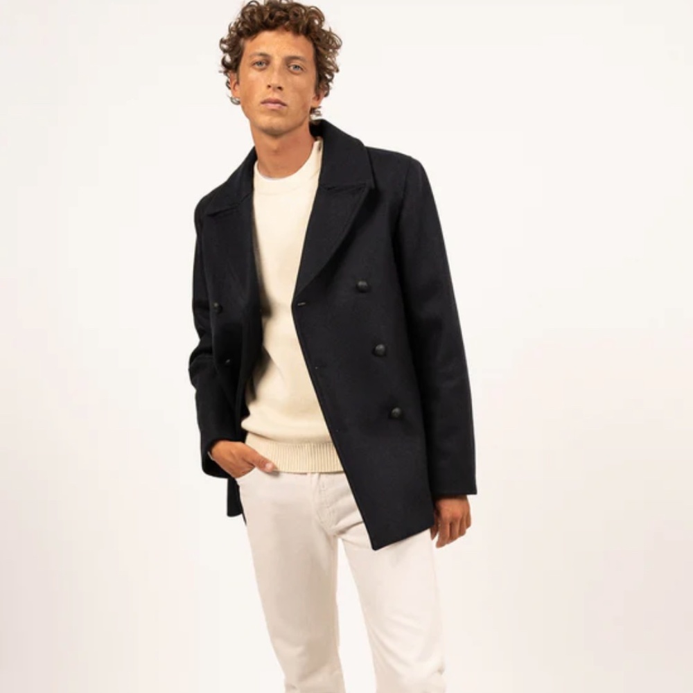 Saint James Galion pea coat, size medium fits large - Picture 2 of 13